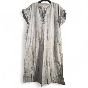 Kate Landry White and Blue Striped Cottagecore Casual 100% Cotton Dress Size L